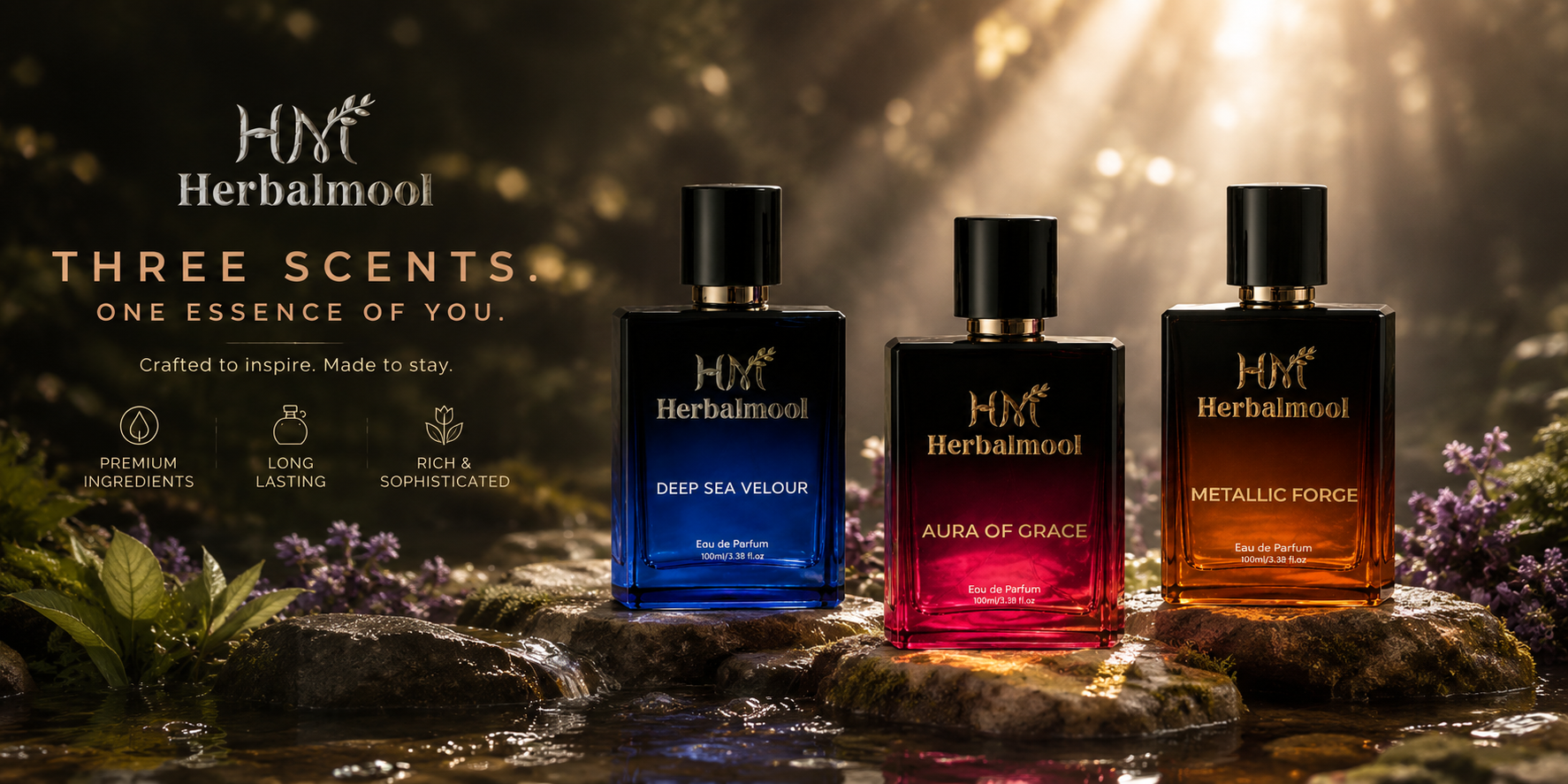 Herbalmool perfume lifestyle banner